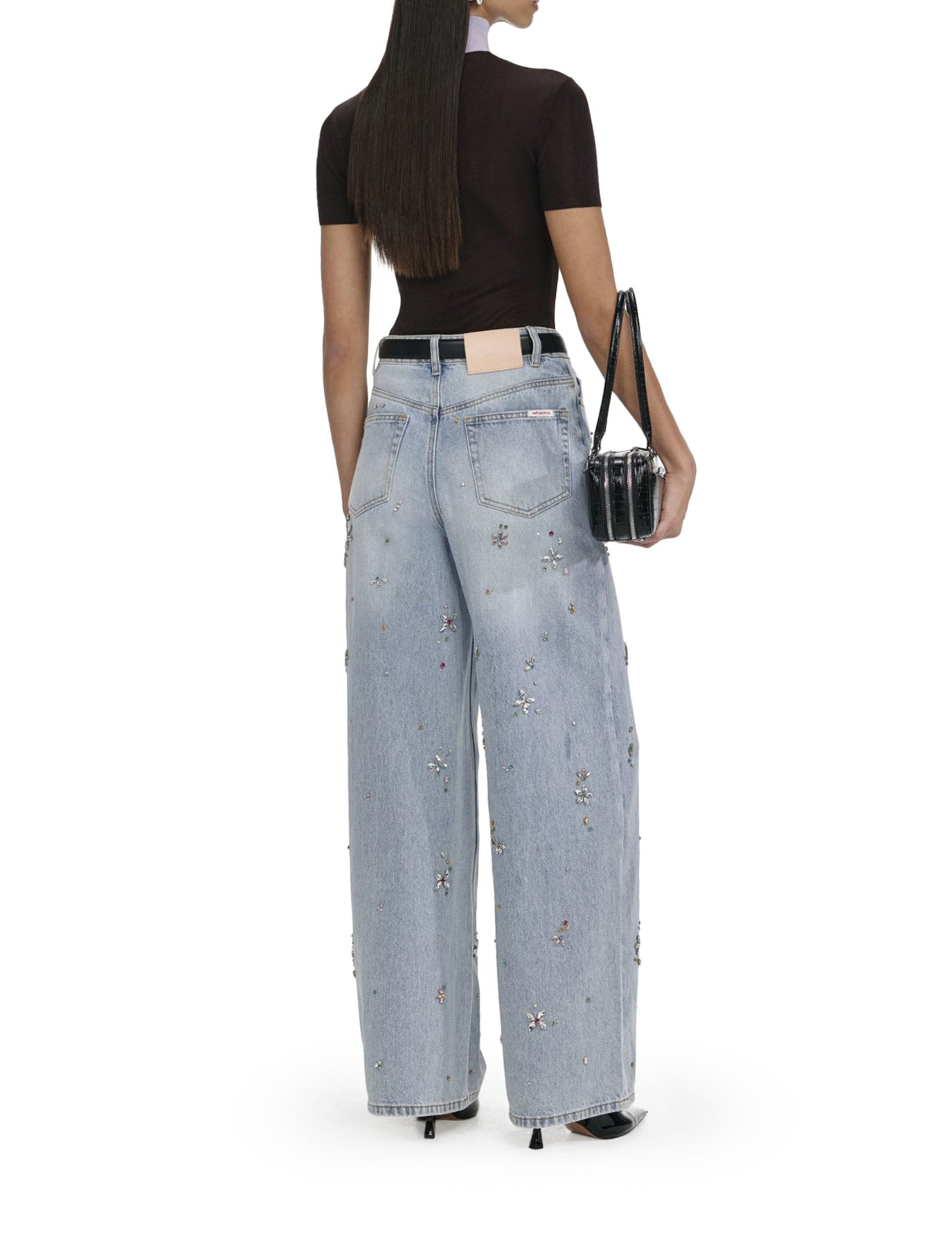 EMBELLISHED WIDE LEG JEANS - 3
