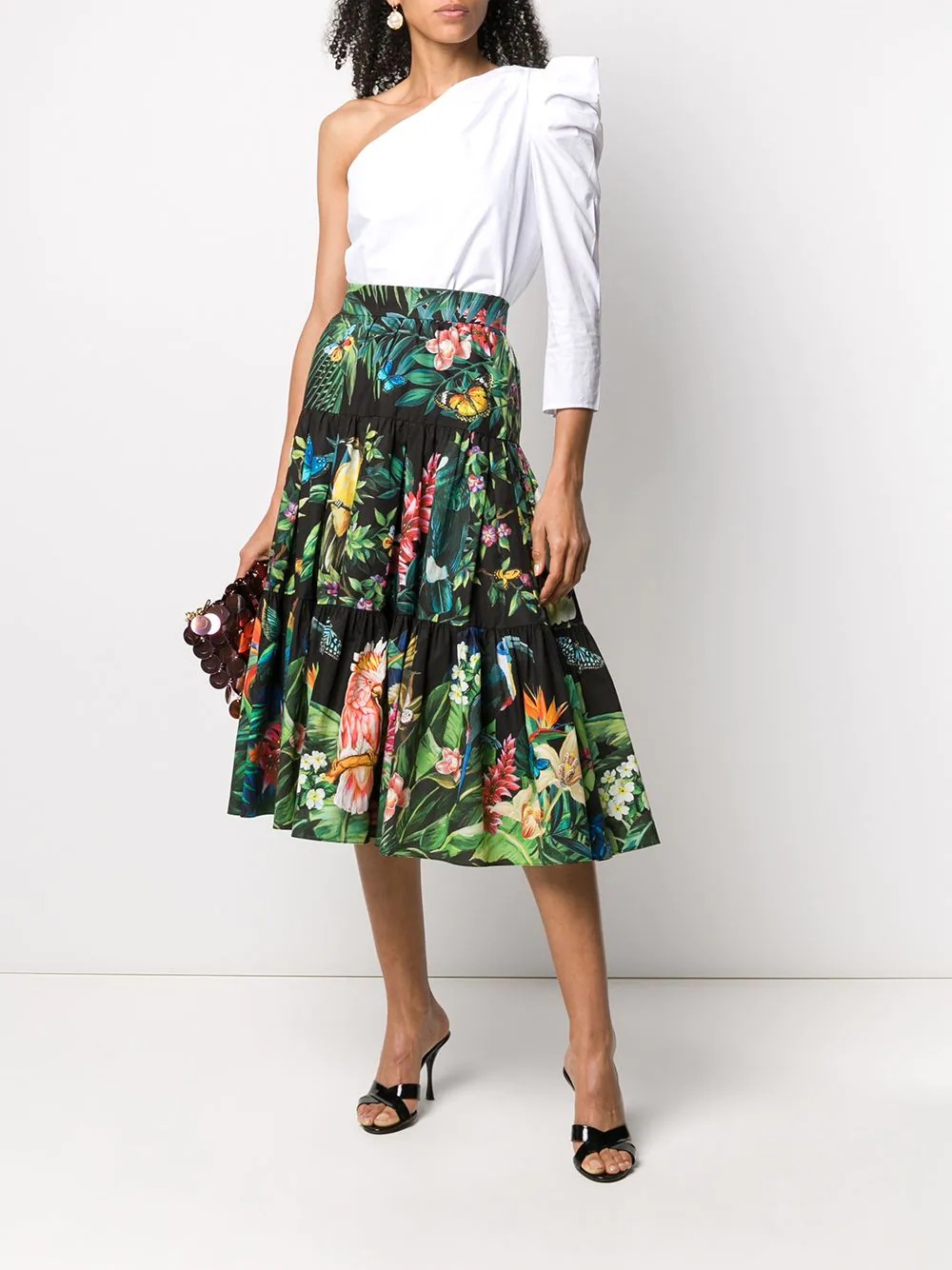 floral print midi skirt - 2