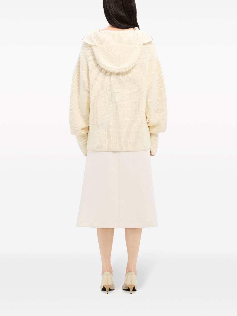 ribbed-knit hooded sweater - 5