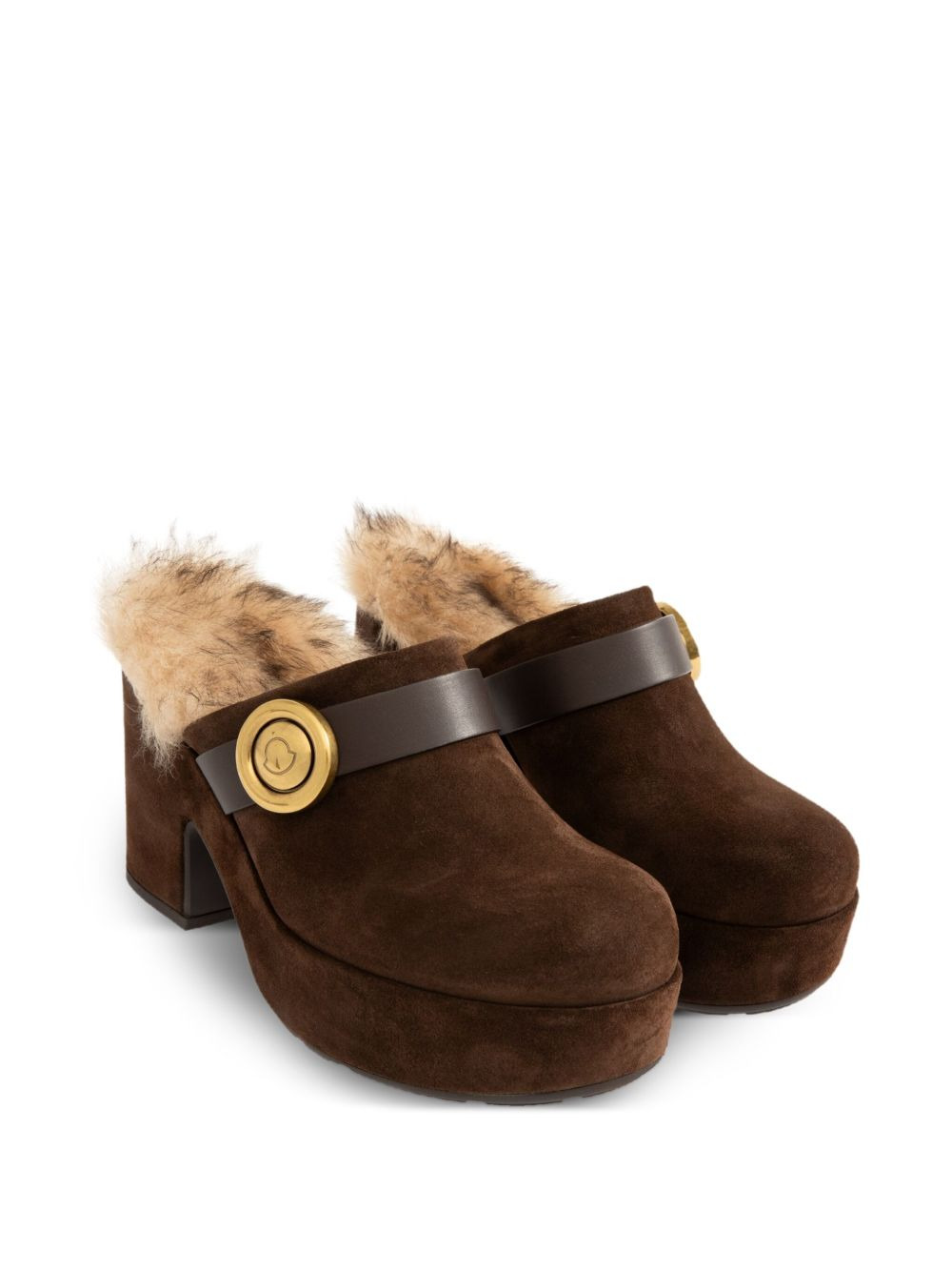 90mm Amalia faux fur-trim mules - 2