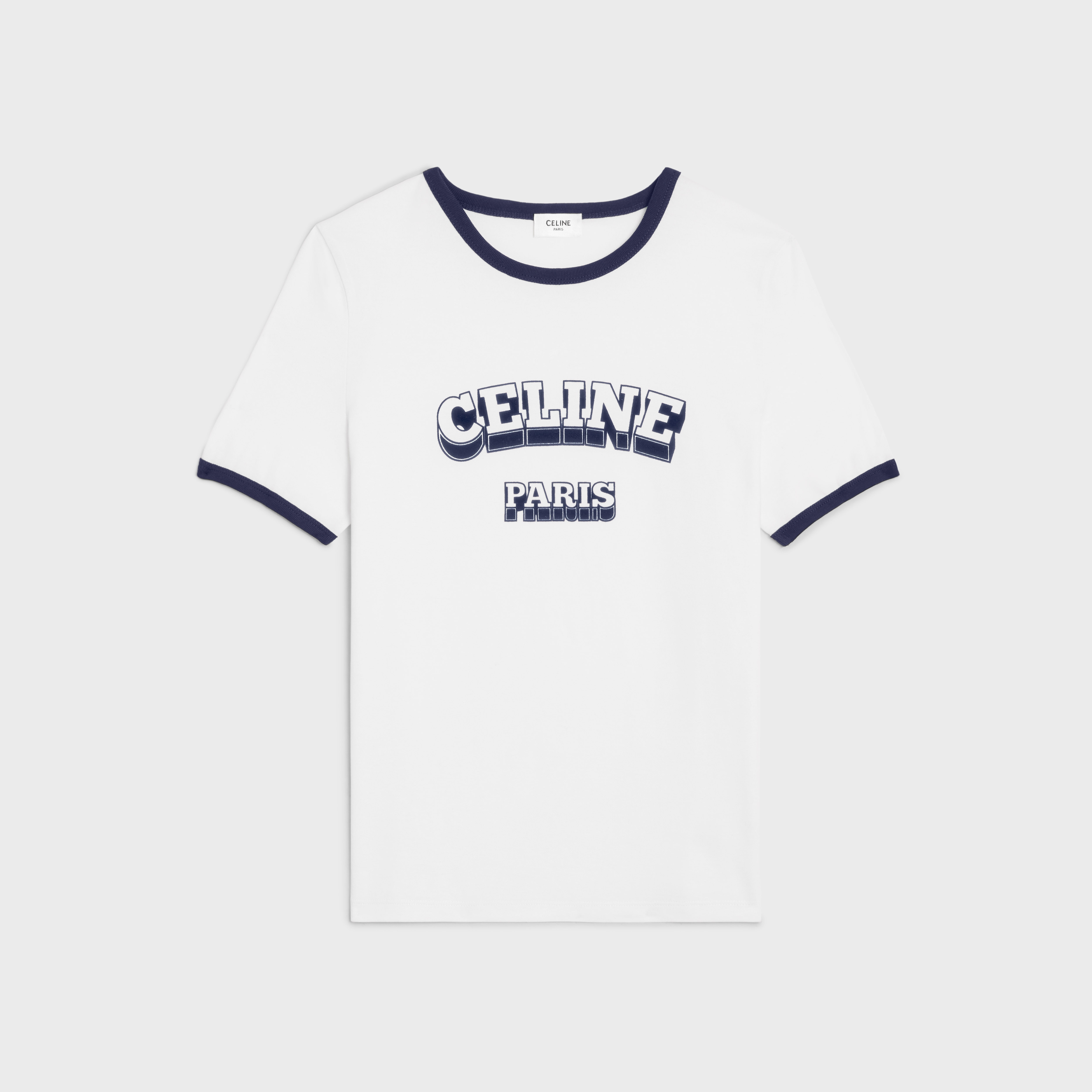 CROPPED CELINE T-SHIRT IN COTTON JERSEY