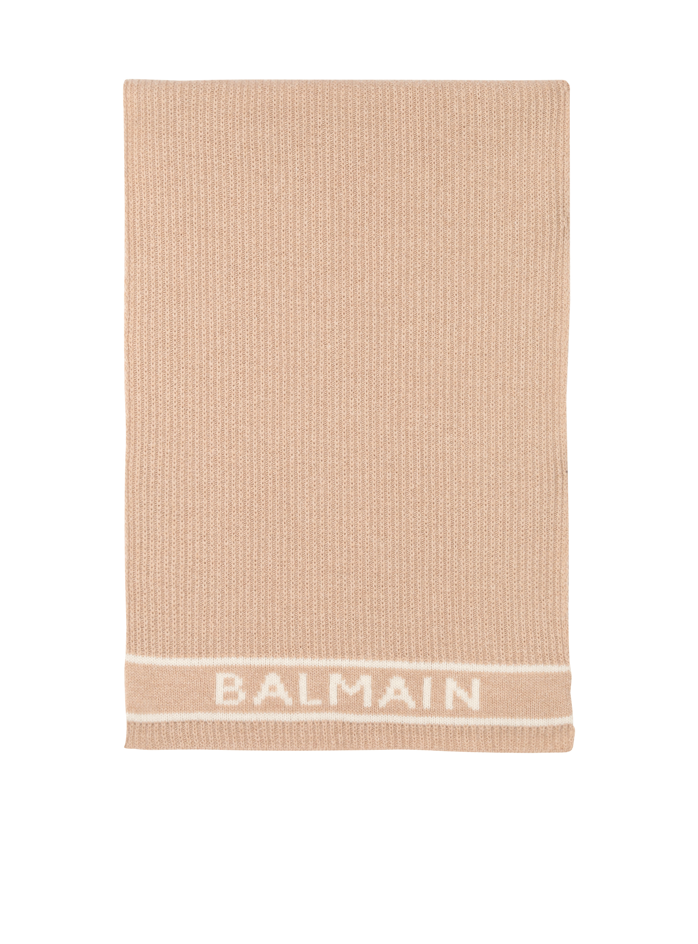 Wool scarf with Balmain logo - 1