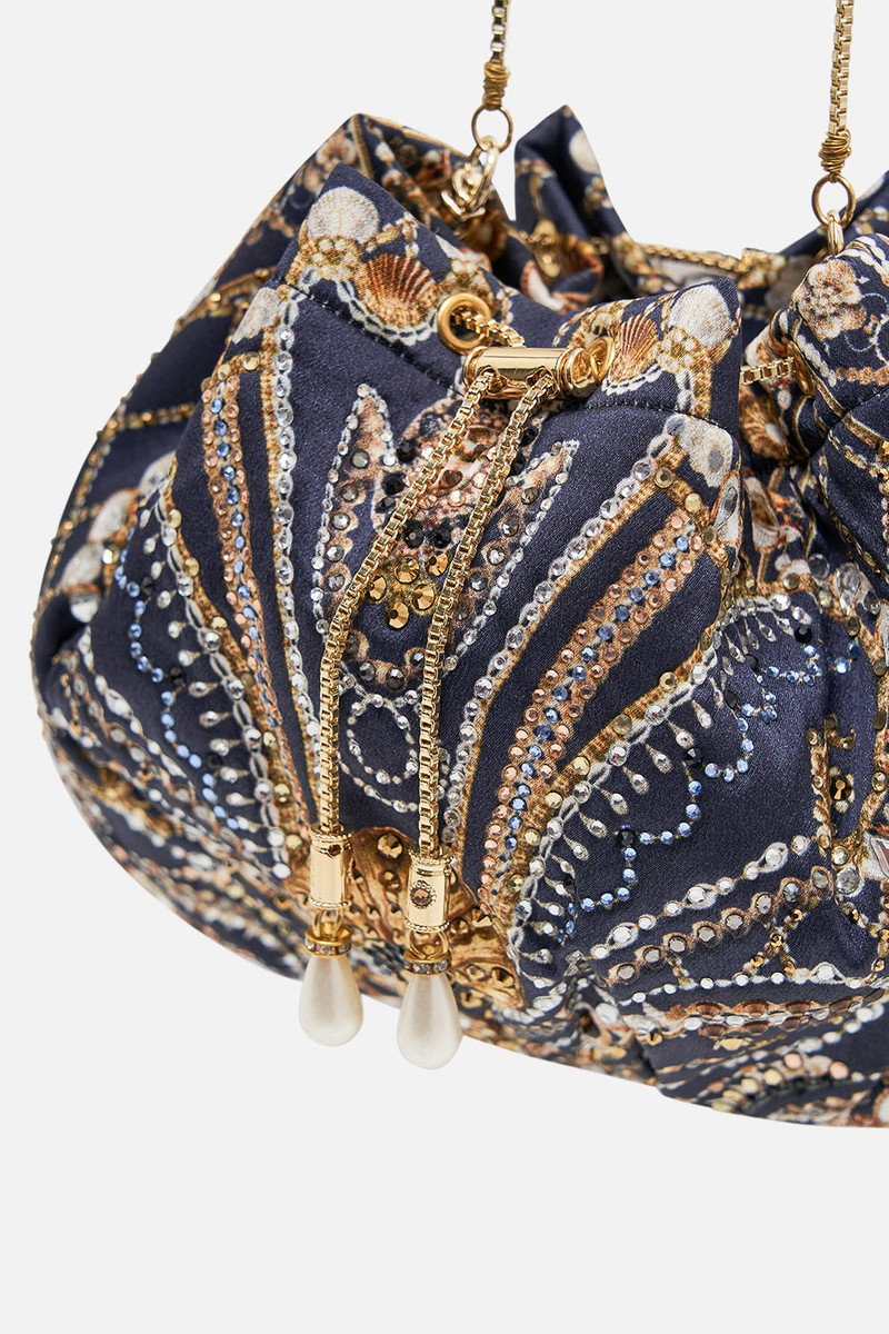 CAMILLA DRAWSTRING POUCH WITH CHAIN STRAP outlook