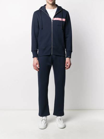 Mackintosh horizontal-stripe zip-up hoodie outlook