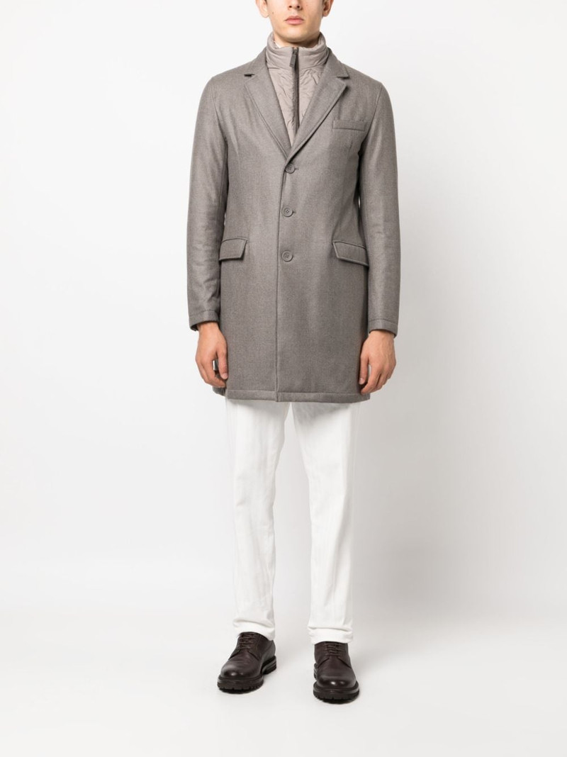 Herno hybrid high-neck single-breasted coat outlook