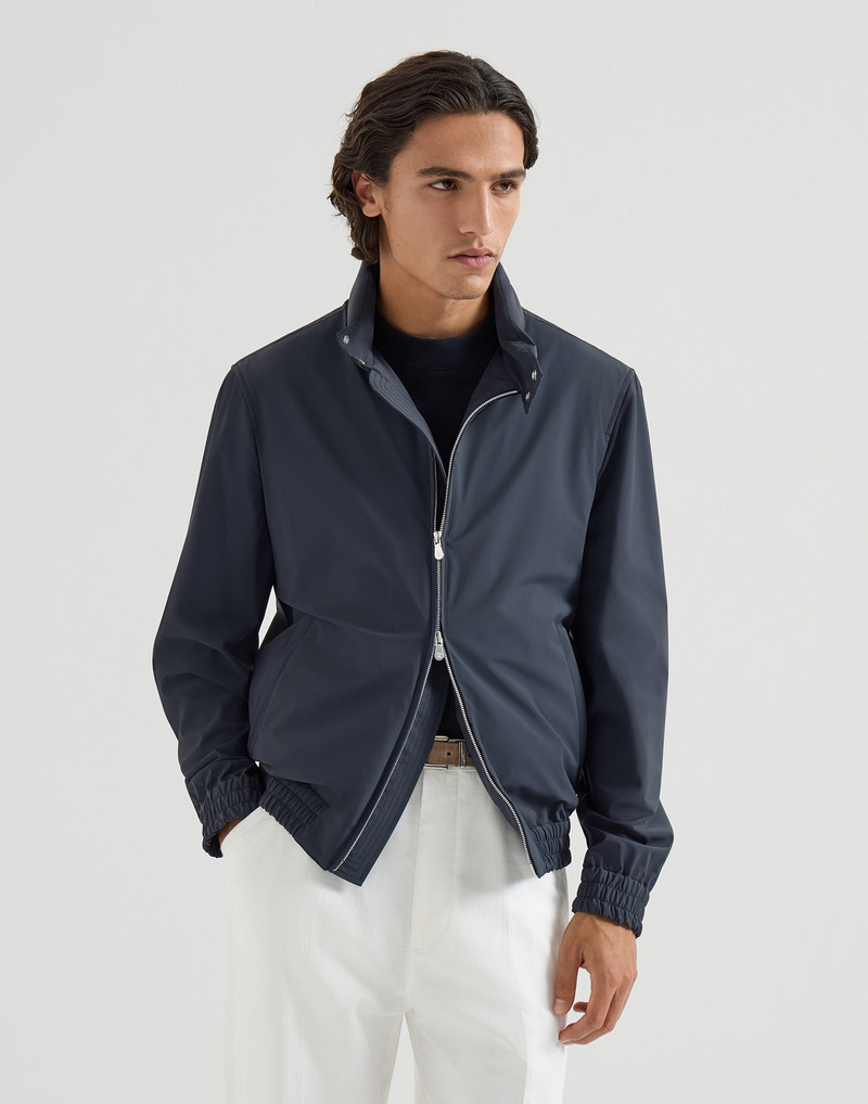 Bonded nylon outerwear jacket with packable hood 2