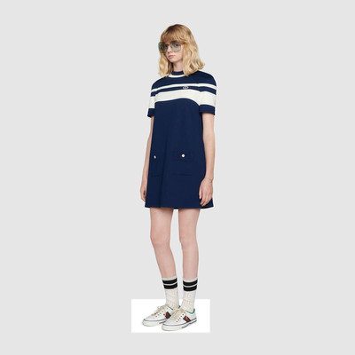 GUCCI Striped jersey piquet short dress outlook