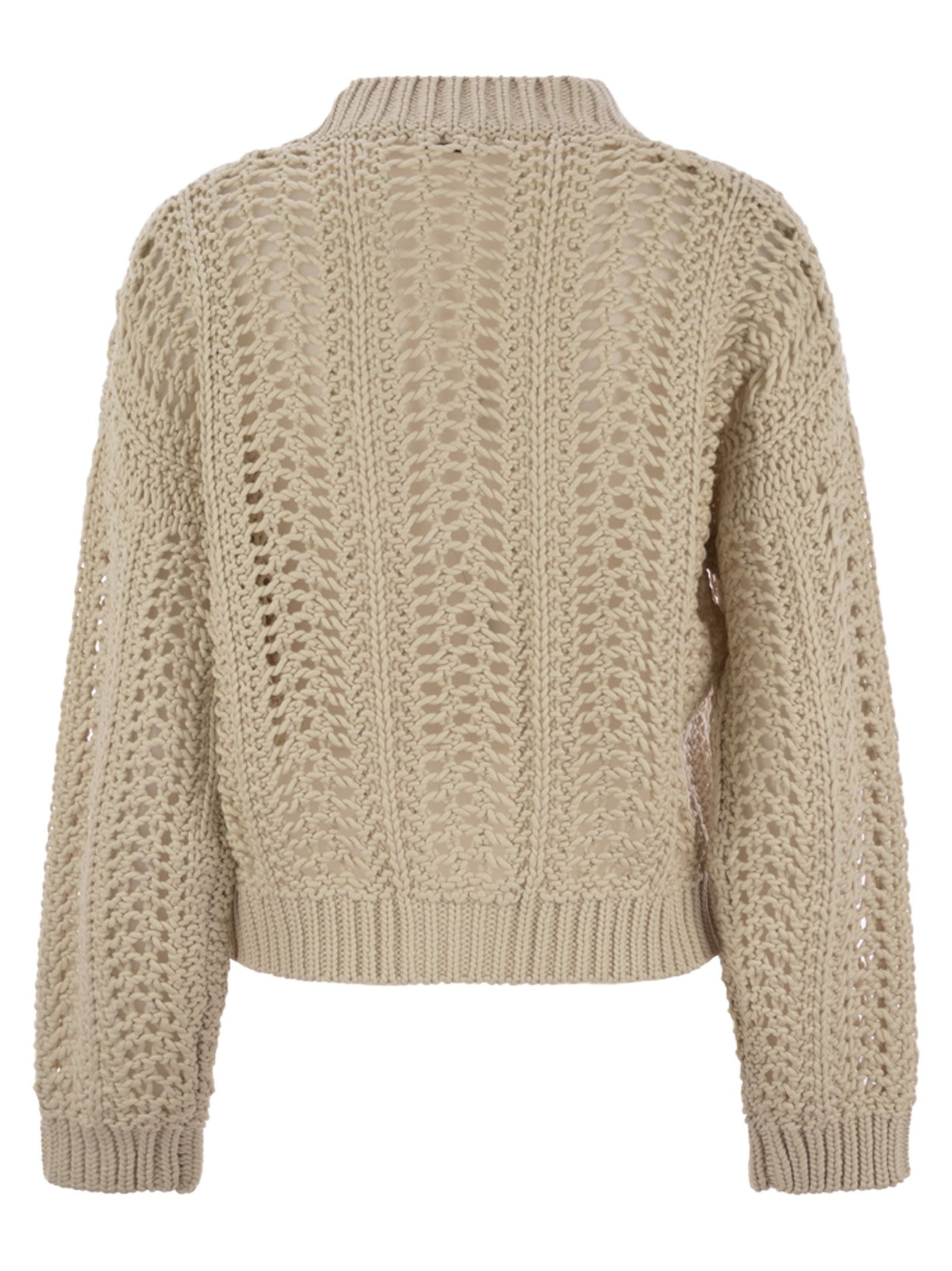 Brunello Cucinelli Women Ribbed Cotton Net Cardigan - 2