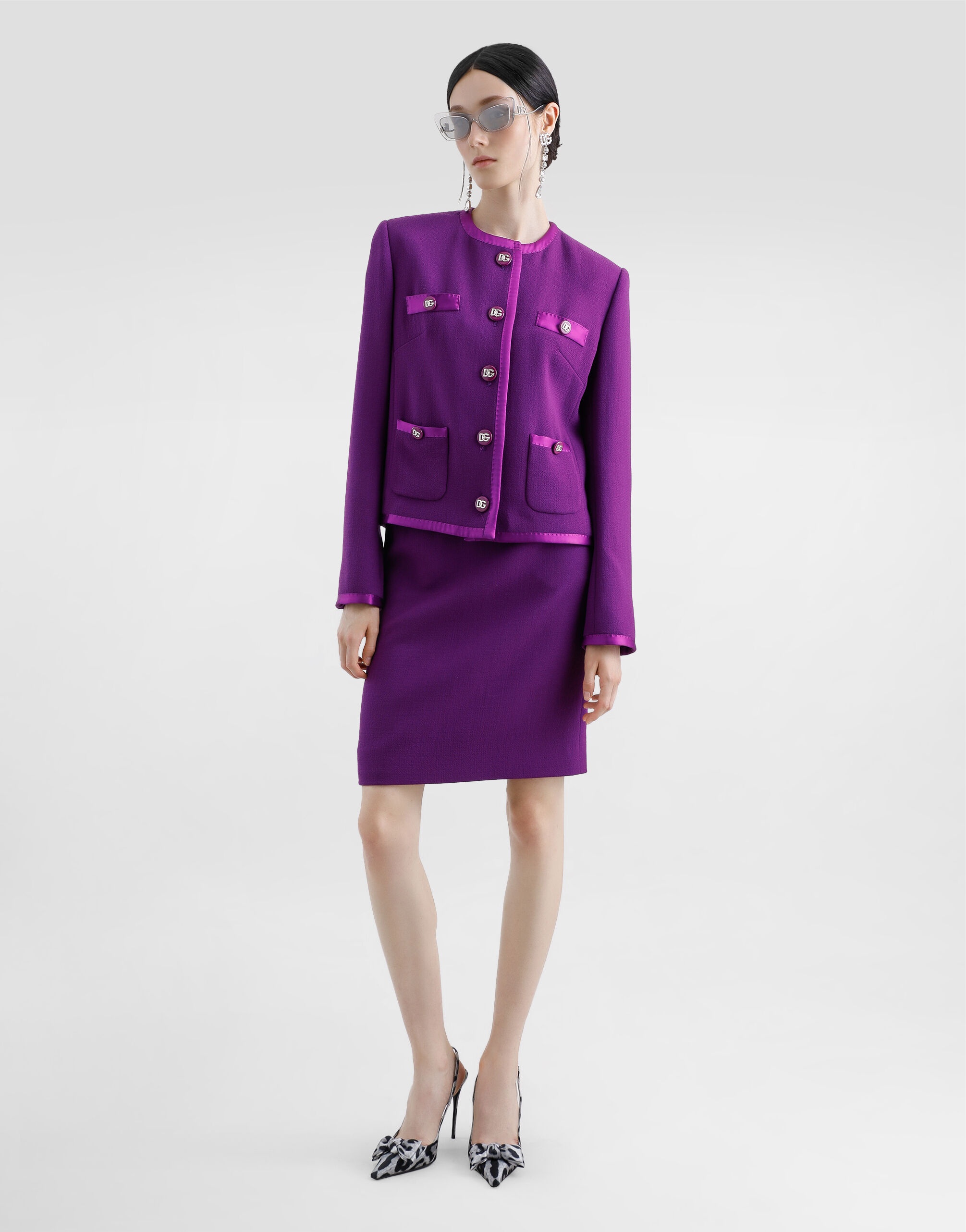 Wool crepe midi pencil skirt - 2