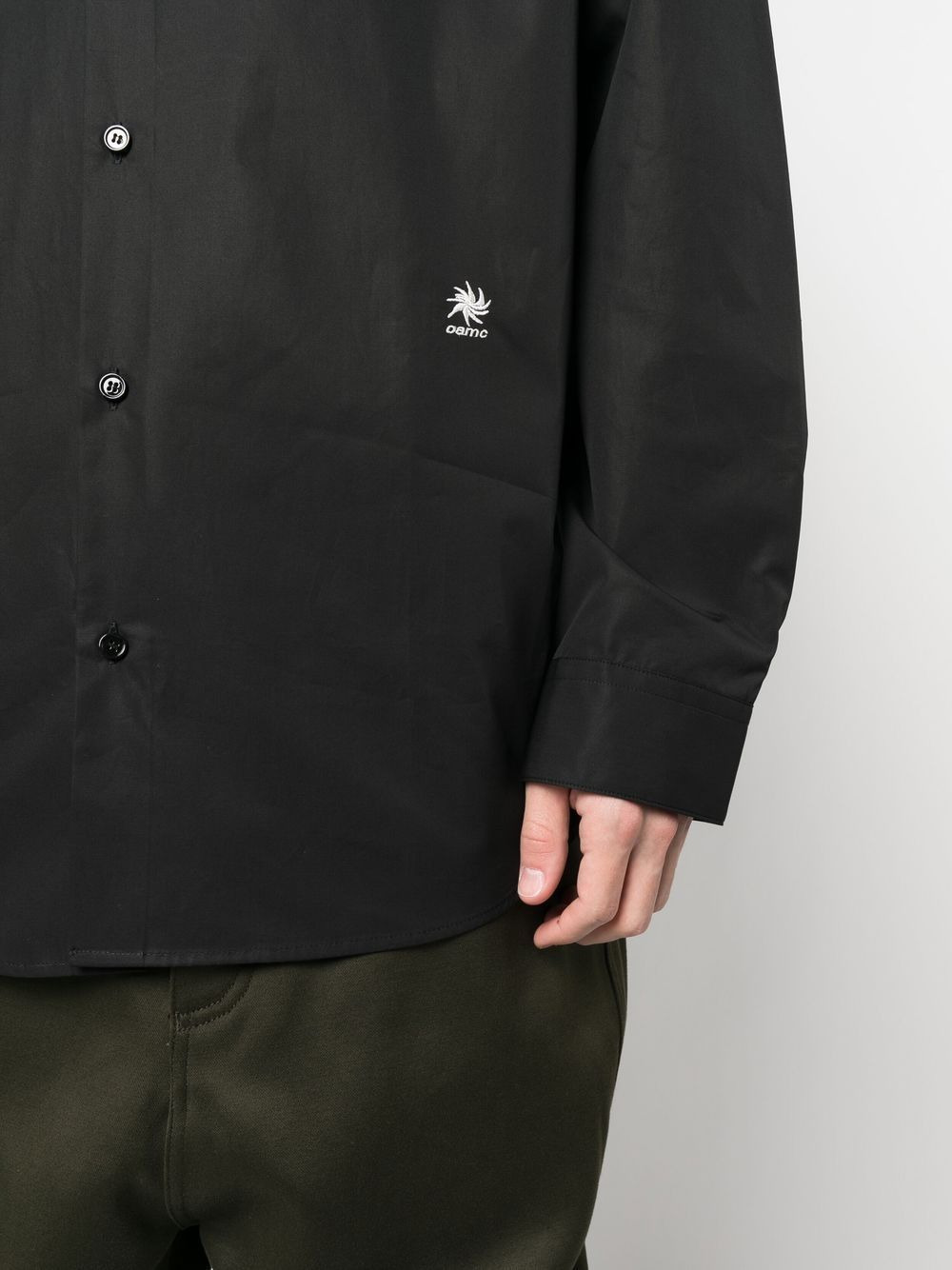 embroidered-logo long-sleeve shirt - 5