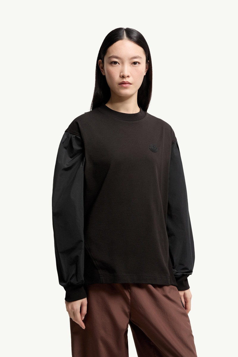 Pleated Sleeves Cotton Jersey Sweatshirt 4