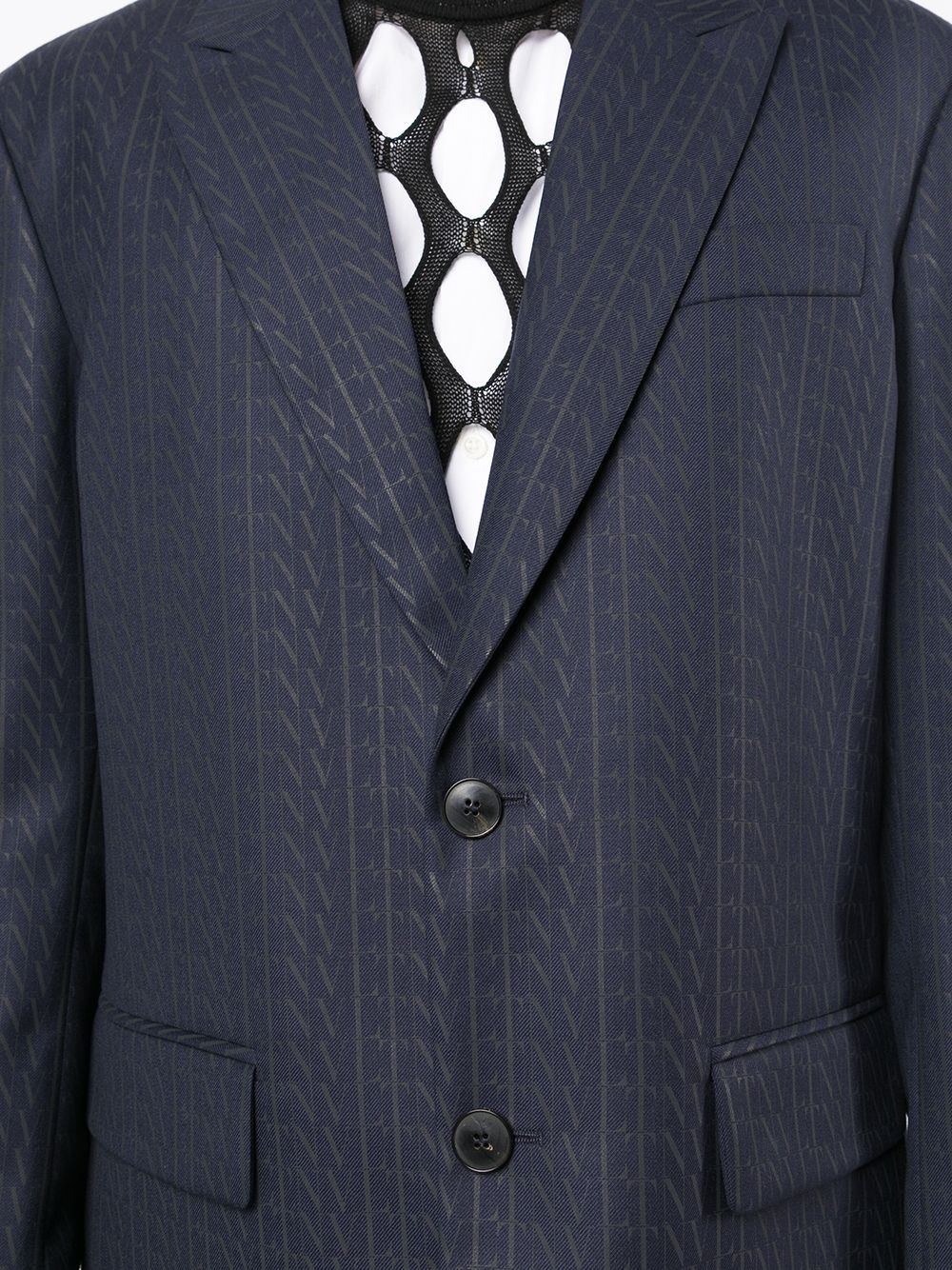 VLTN-print single-breasted suit jacket - 5