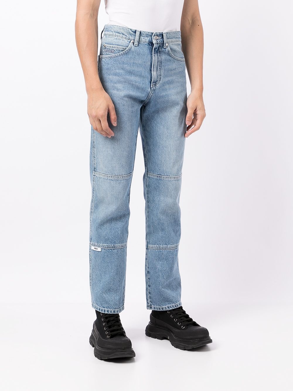 panelled straight-leg jeans - 3