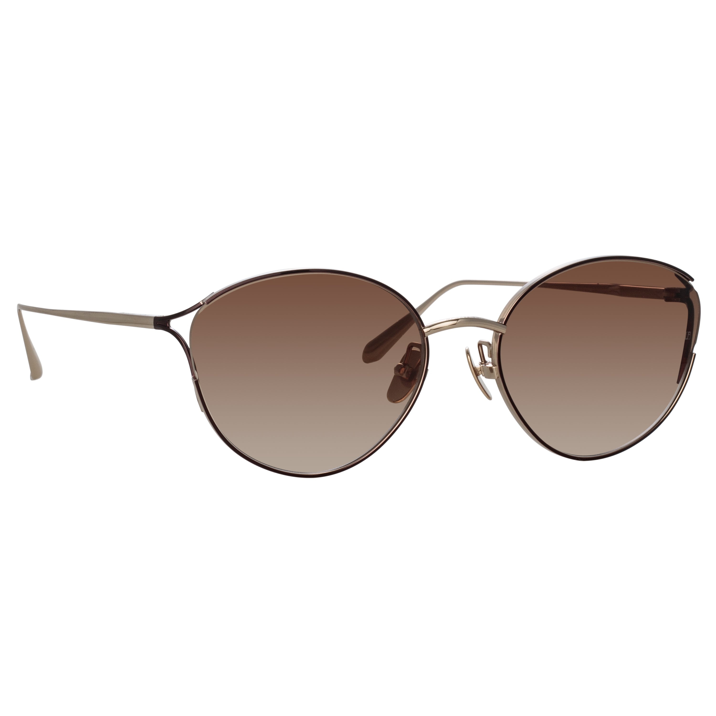 FIELDER CAT EYE SUNGLASSES IN LIGHT GOLD - 2