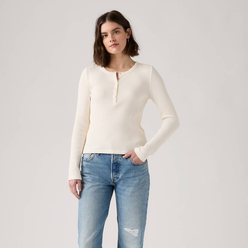 DRY GOODS WOMEN'S WAFFLE HENLEY 3