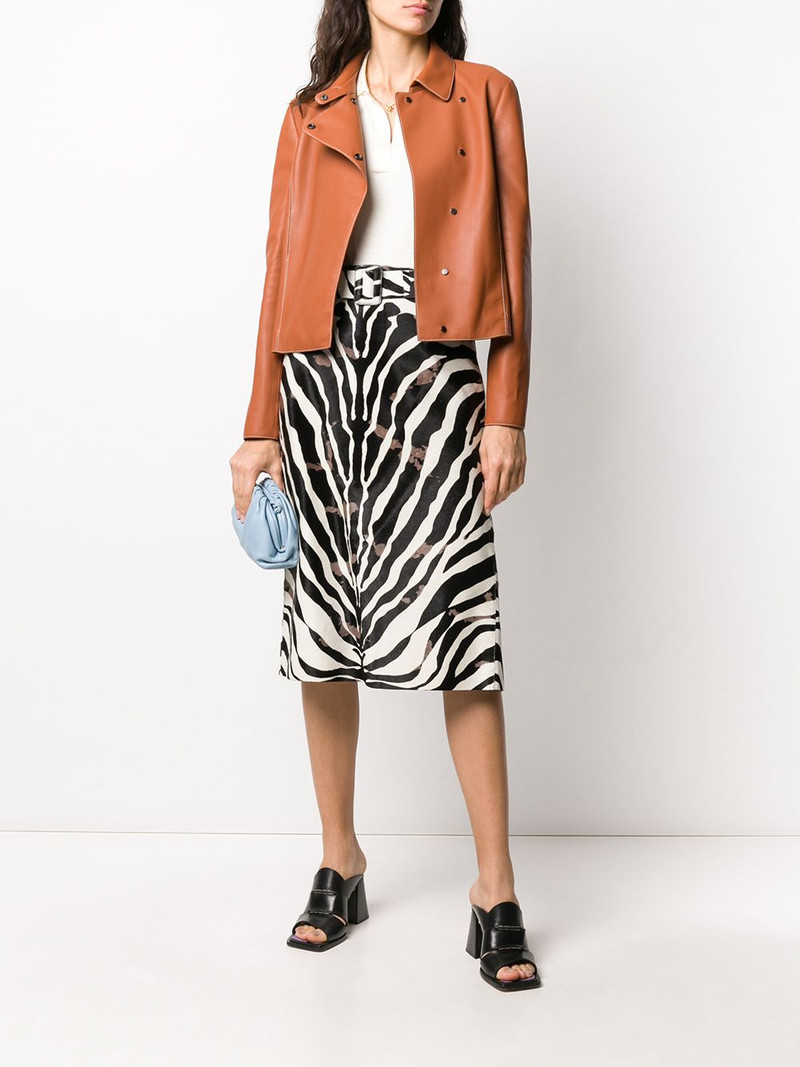 Tod's zebra print calf hair skirt outlook