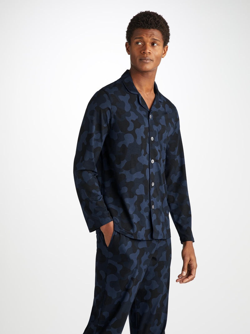 Derek Rose Men's Pyjamas London 11 Micro Modal Navy outlook