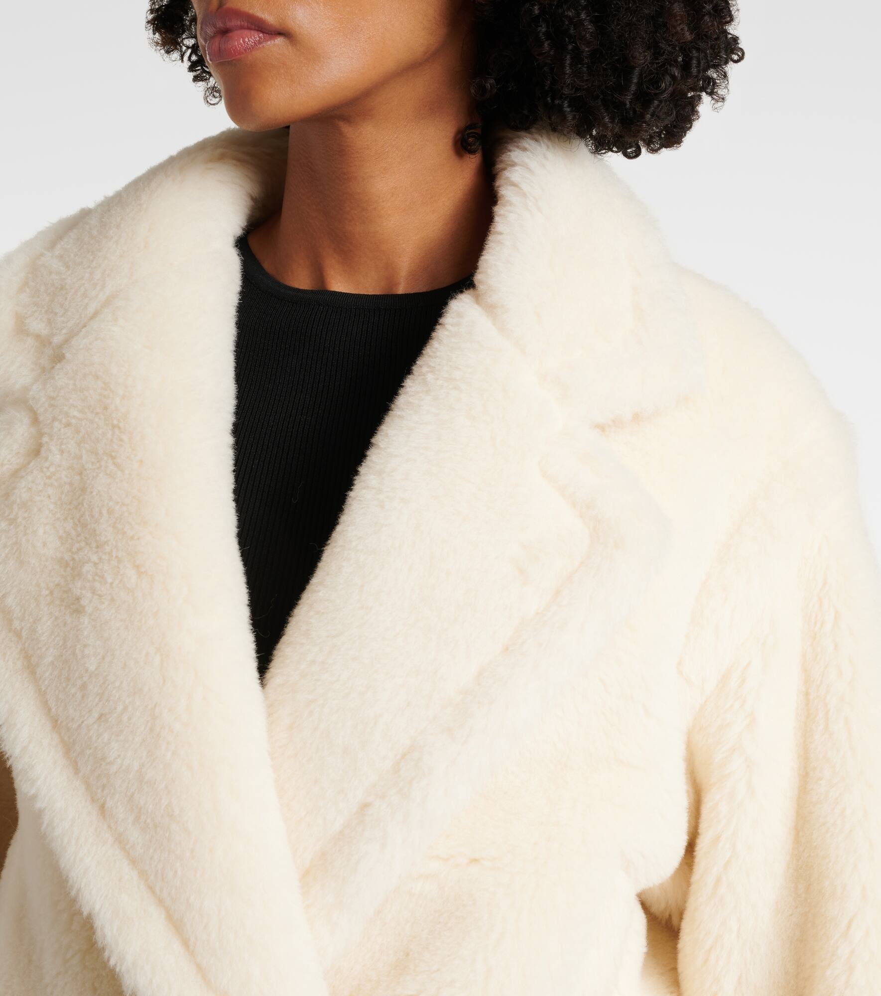 Oggeri alpaca, wool, and silk teddy coat - 4