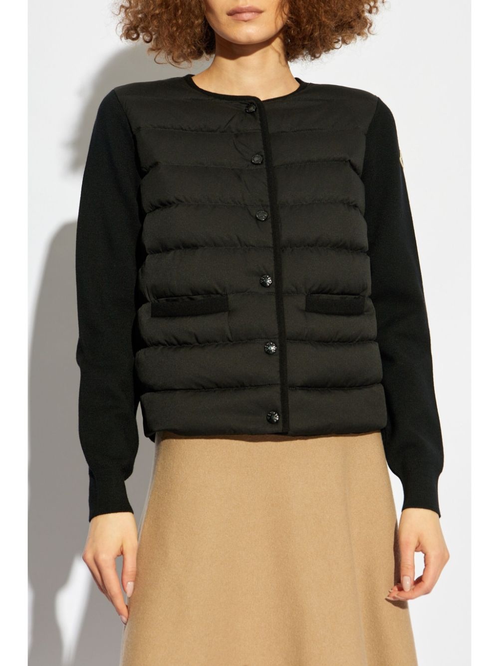 padded wool cardigan - 3