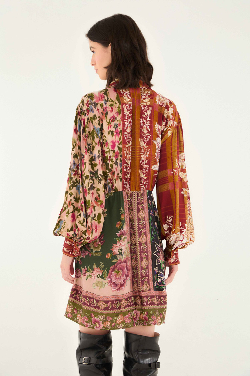 FARM RIO Mixed Winter Garden Lenzing™ Ecovero™ Viscose Mini Dress outlook