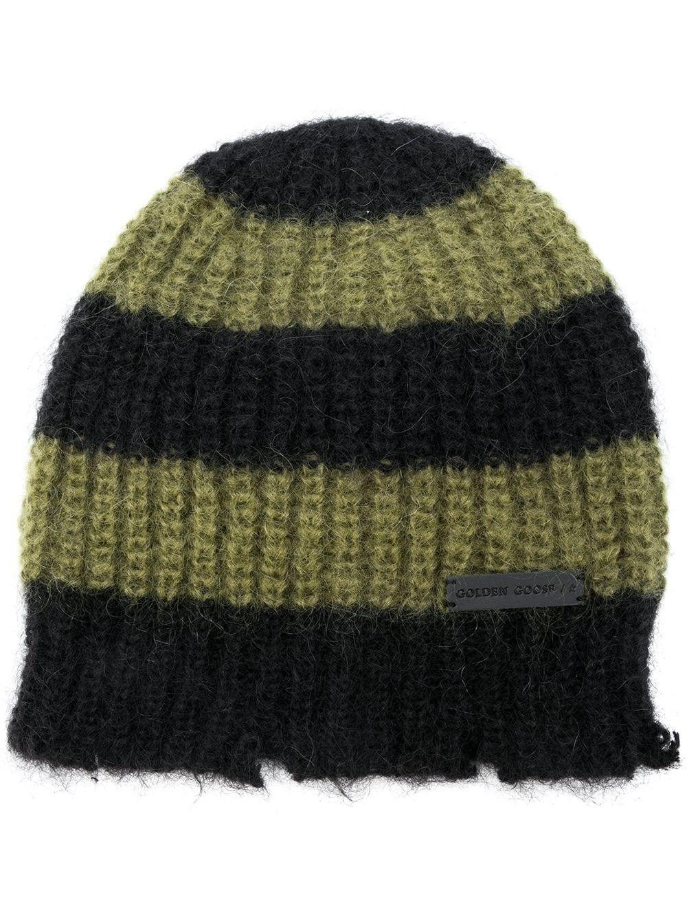 striped logo beanie - 1