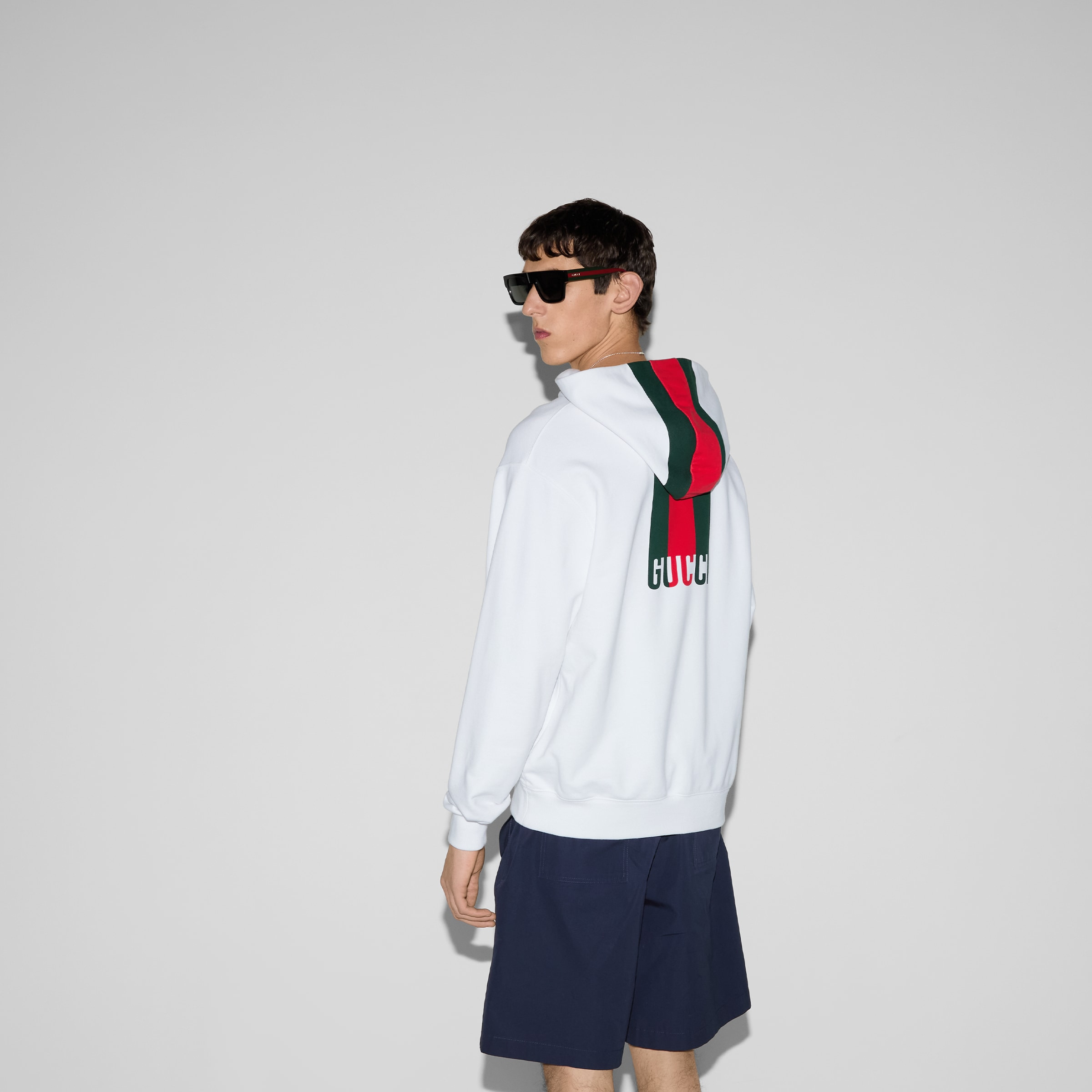 Cotton jersey sweatshirt with Web - 4