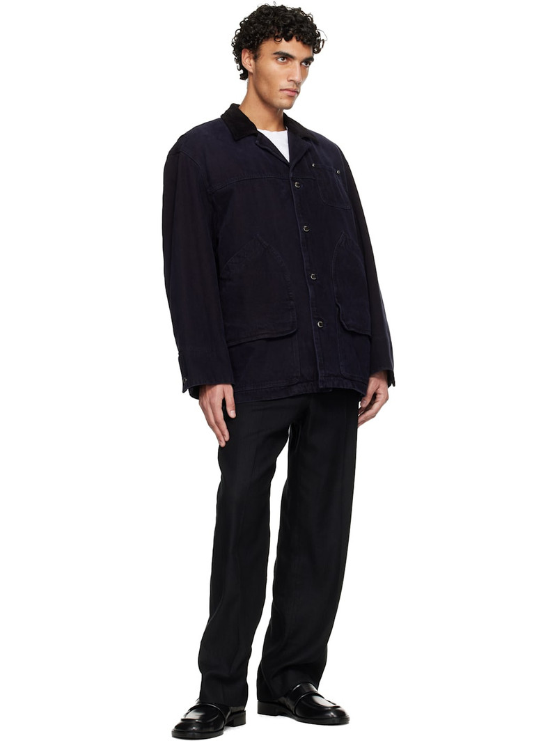 Wooyoungmi Navy Tin Washed Denim Jacket outlook