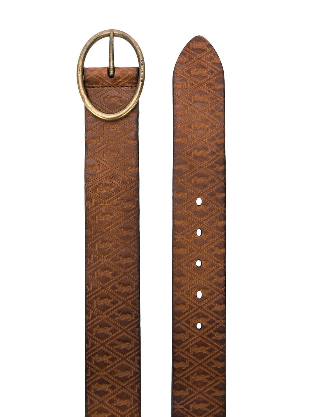 Monogram-embossed leather belt - 2