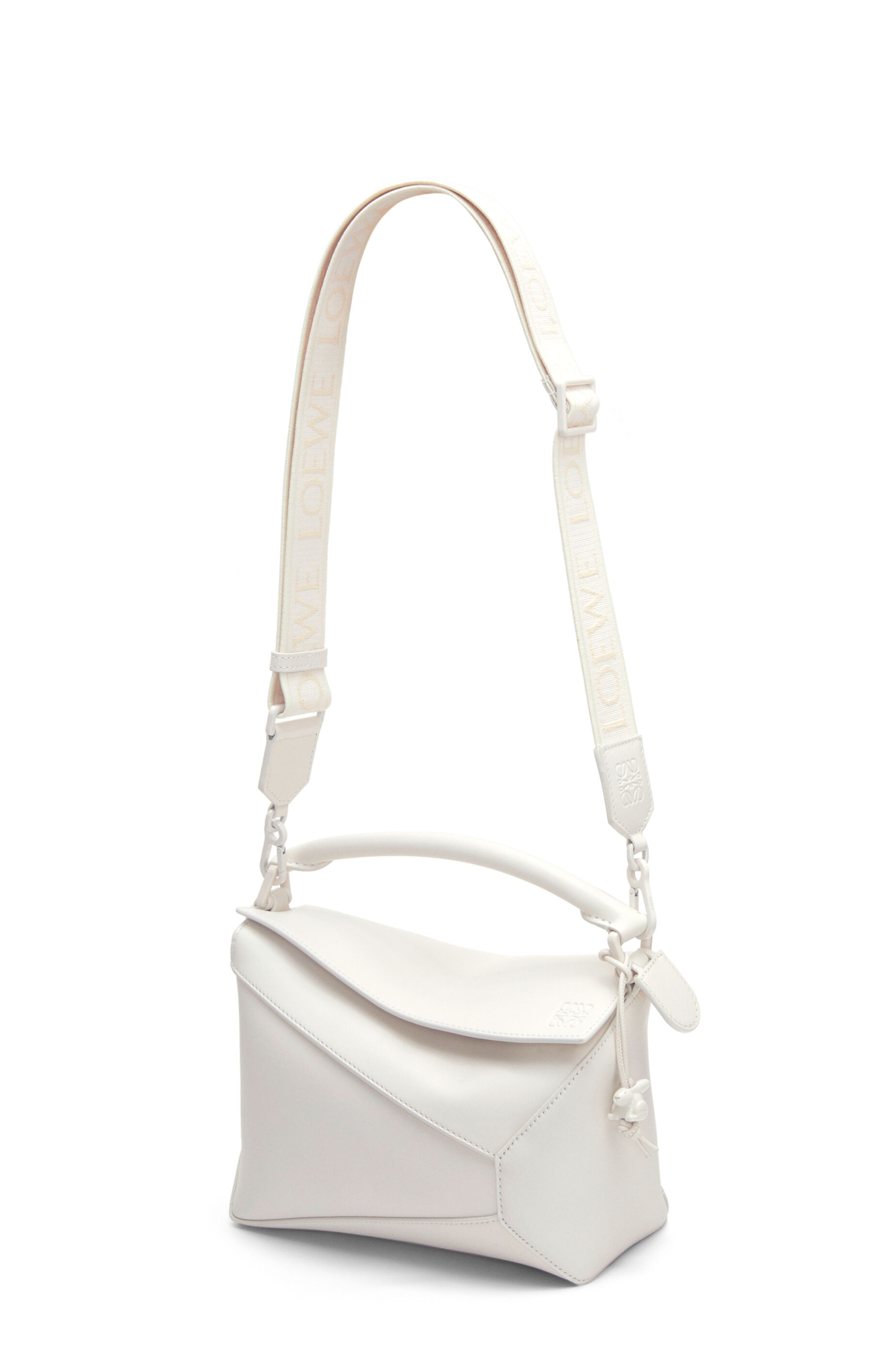 ☆LOEWE☆ Small PUZZLE EDGE 2wayバッグ WHITE GLAZE♪ Small Puzzle Edge bag in soft grained calfskin Grey - LOEWE