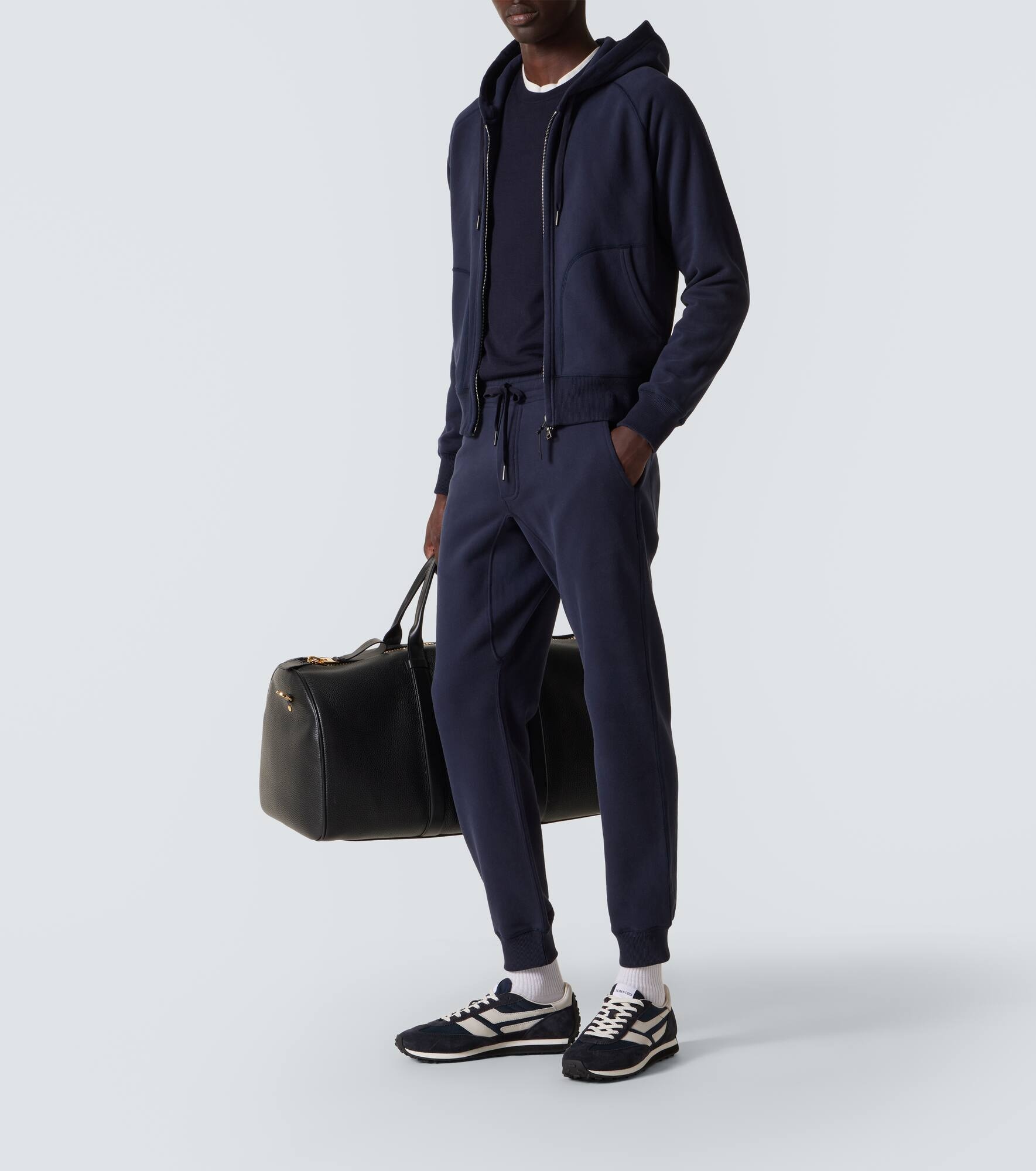 Cotton-blend jersey sweatpants - 2