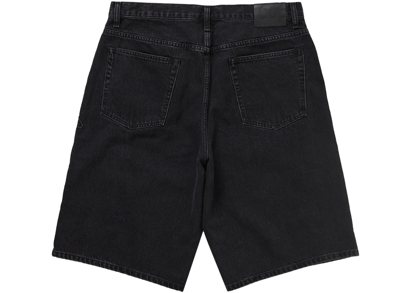 Supreme Script Baggy Denim Short Washed Black - 2