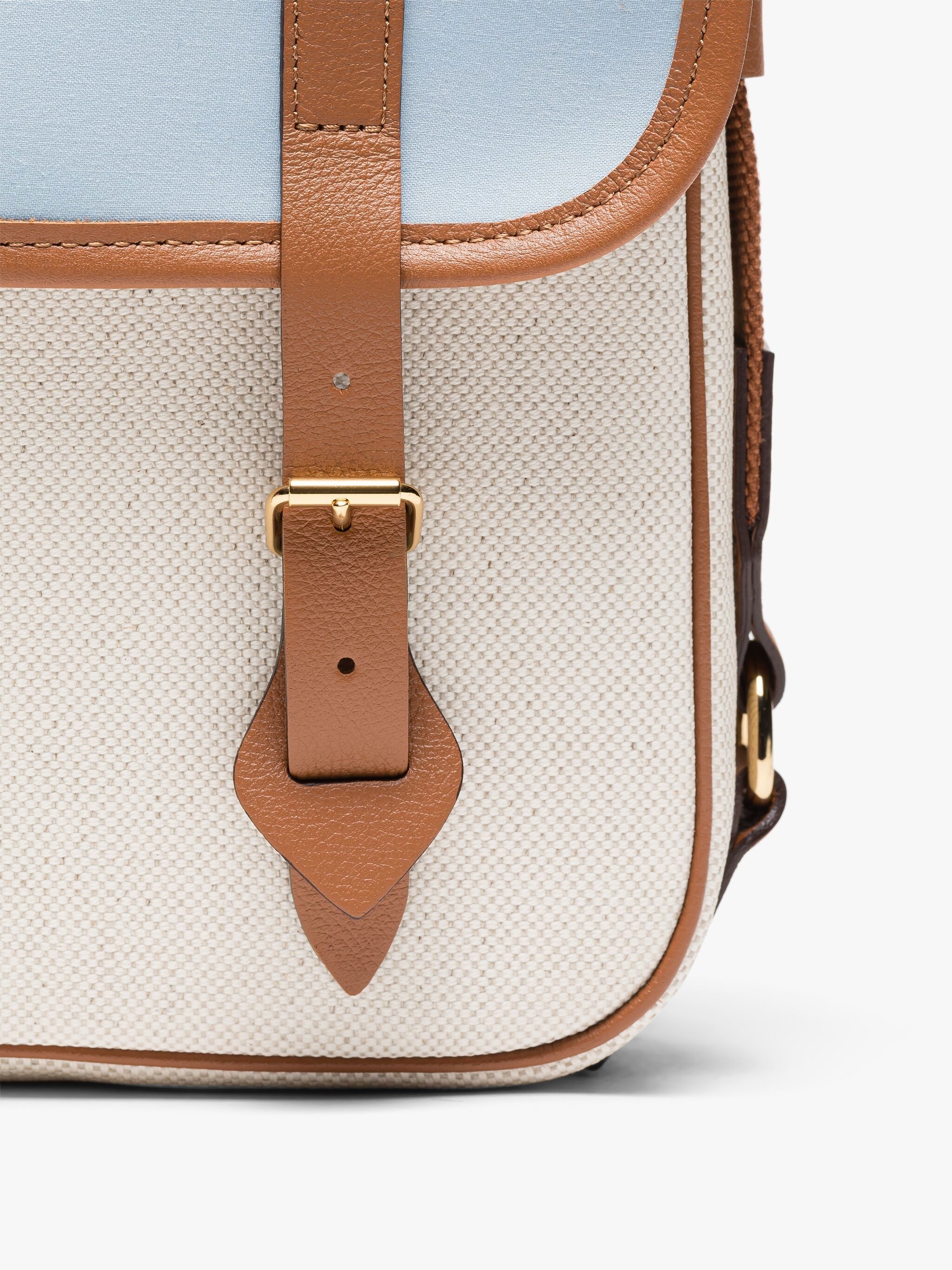 L/UNIFORM NATURAL & SKY BONDED COTTON SMALL SATCHEL - 4