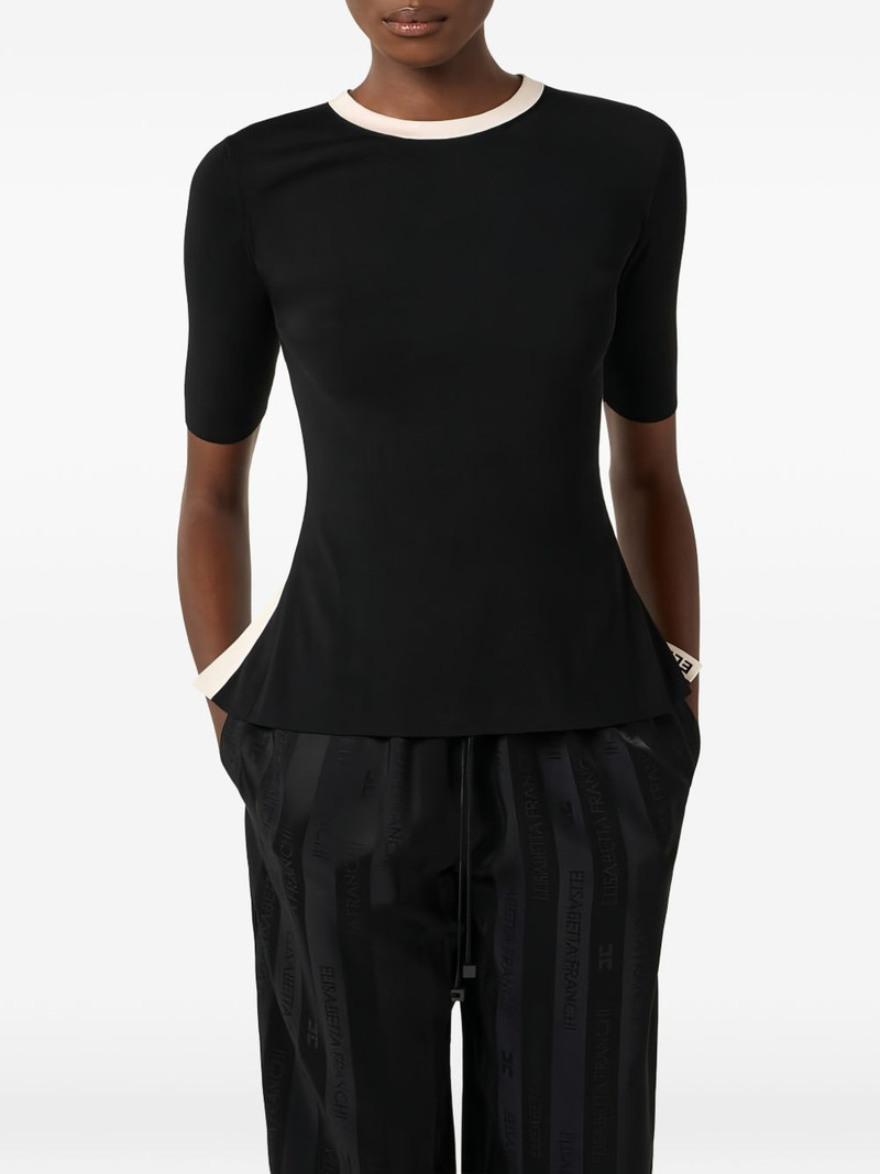 crew-neck tie-fastening top 4