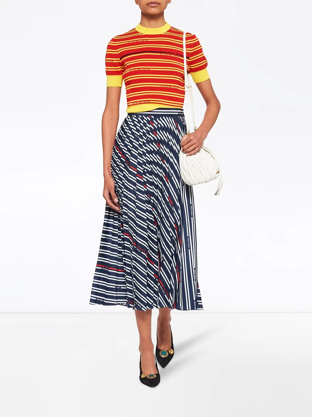 striped pleated skirt - 2