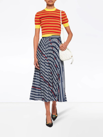 Miu Miu striped pleated skirt outlook