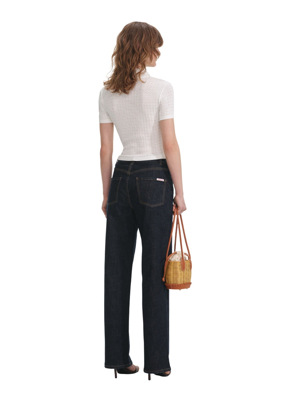 White Openwork Knit Top - 4