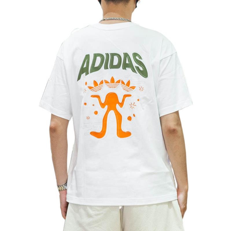 adidas originals Cotton Logo Short Sleeve Unisex White T-Shirt H47112 - 5