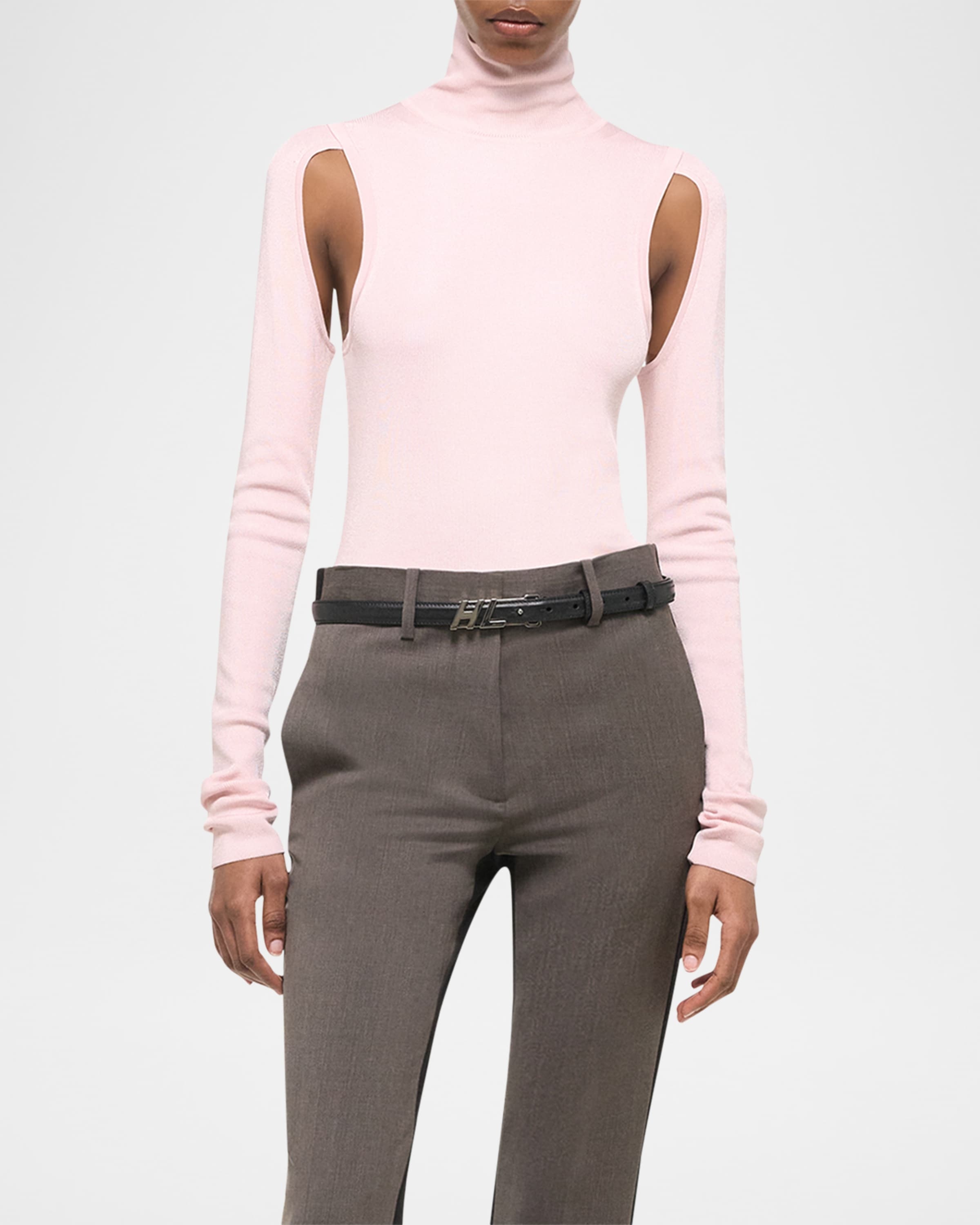 Helmut Lang Air Cut-Out Turtleneck Top neimanmarcus REVERSIBLE