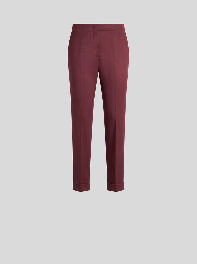 CROPPED STRETCH WOOL TROUSERS - 1
