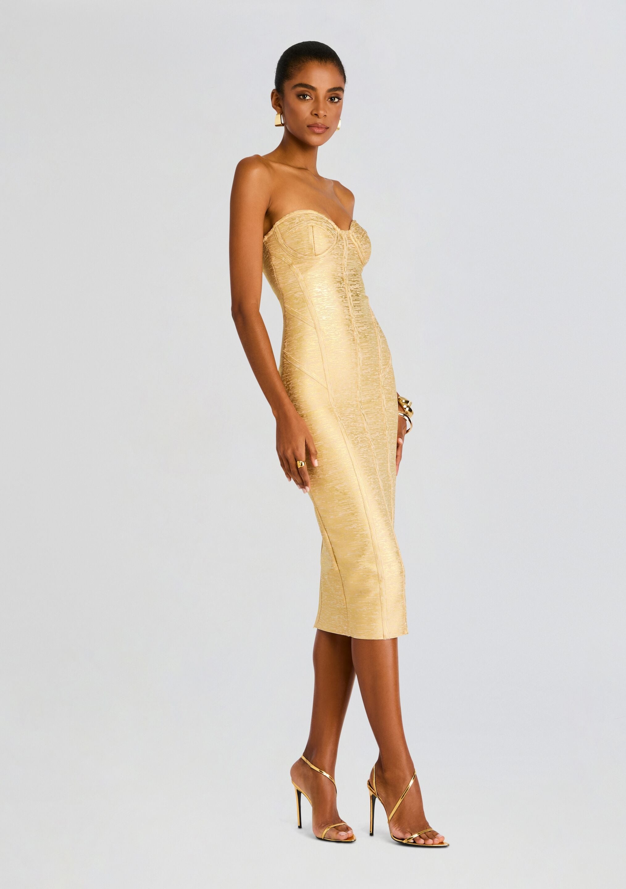 CHARLIZE COATED KNIT DRESS - 3