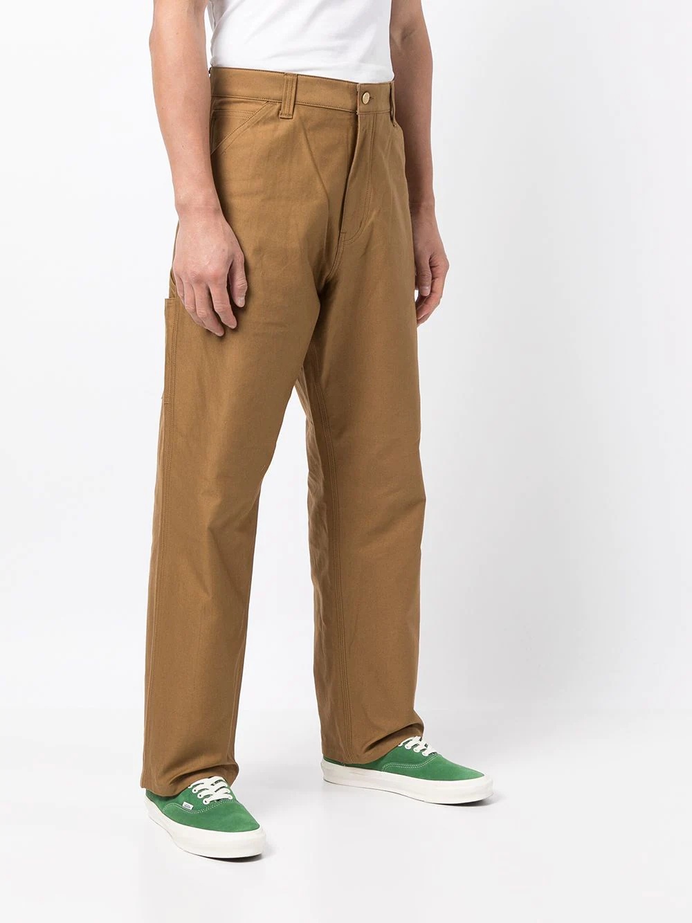 straight-leg cotton trousers - 3