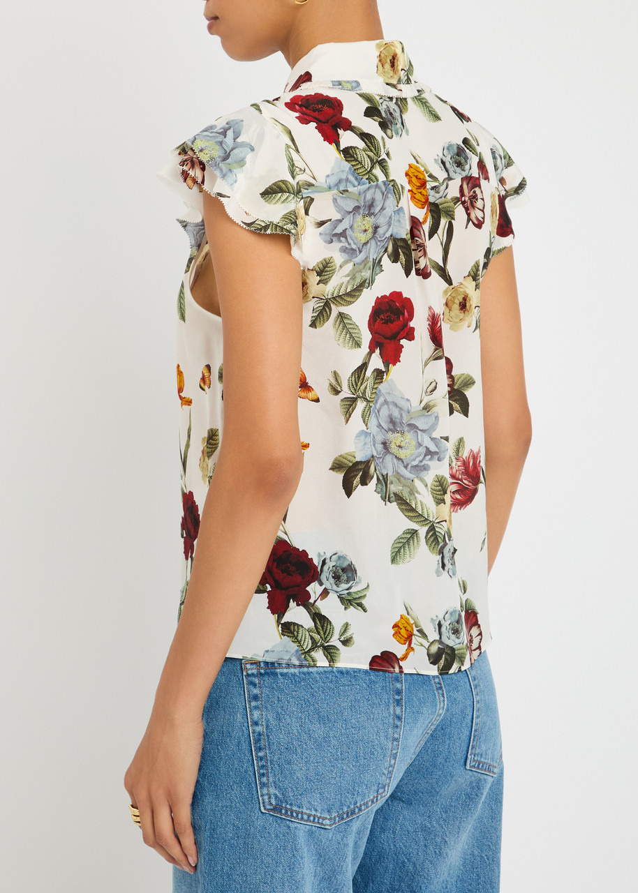 Alice + Olivia Martel Floral-print Silk-chiffon Blouse - 3