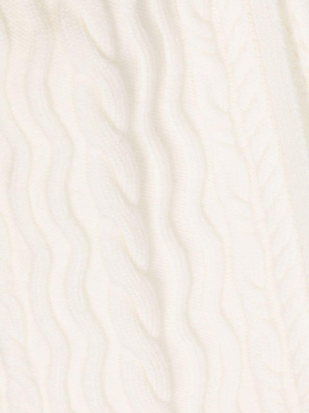 STRIPED CABLE-KNIT WOOL SCARF - 3