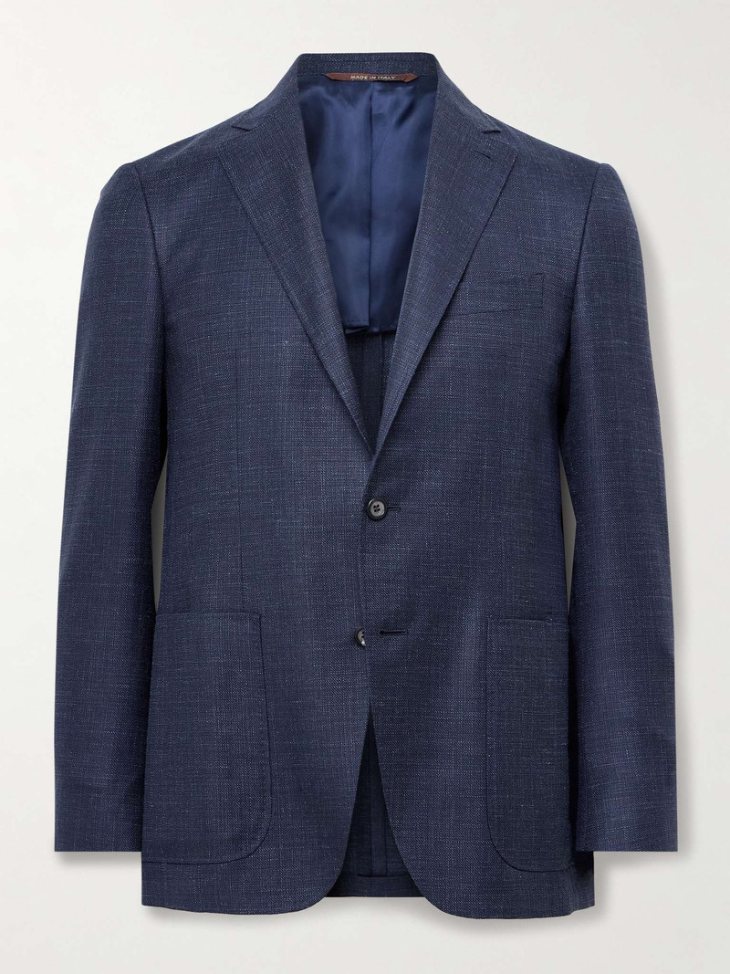 Kei Unstructured Wool, Silk and Linen-Blend Blazer 1