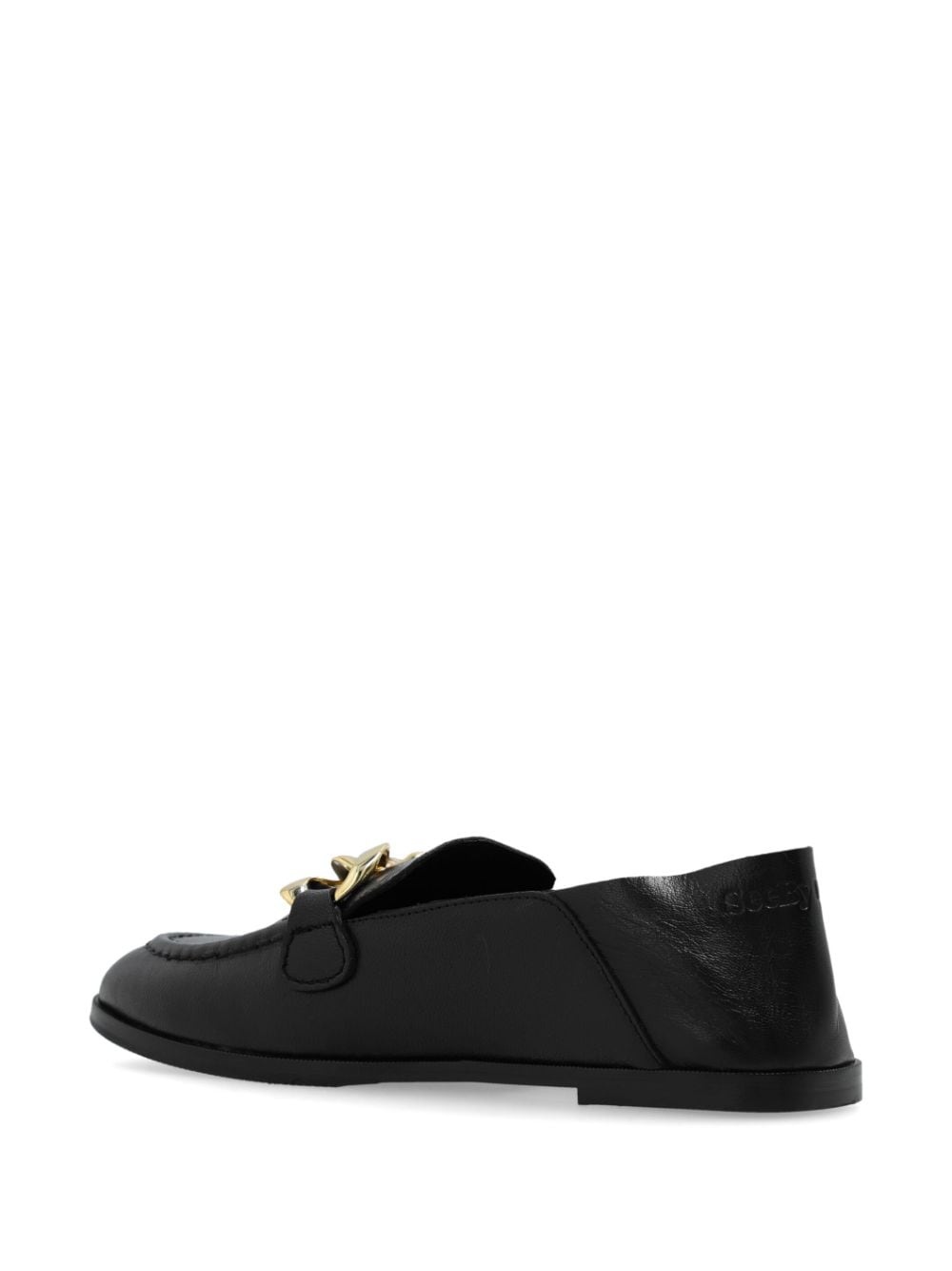gold detailed leather loafers - 3