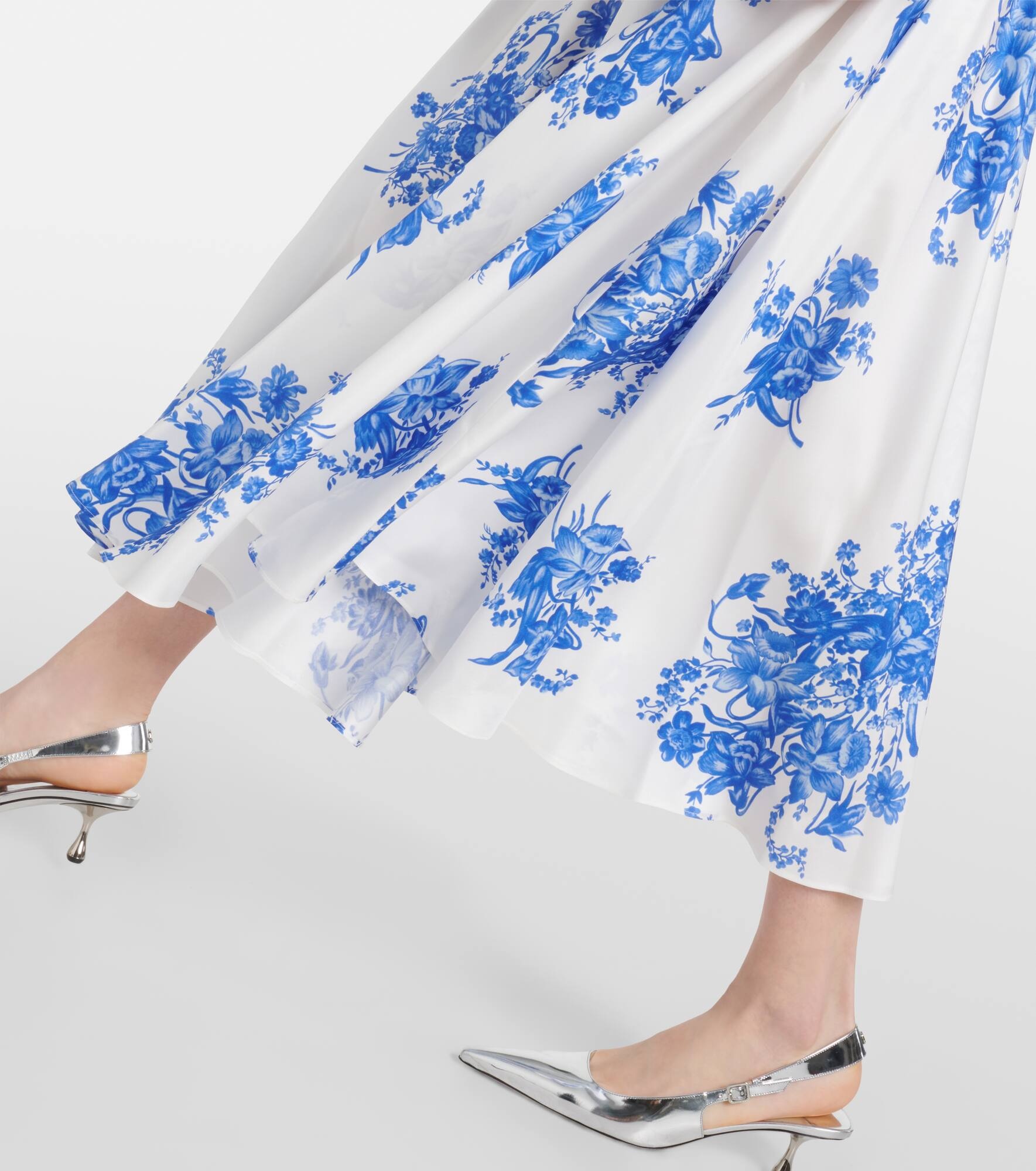 Floral silk midi dress - 5