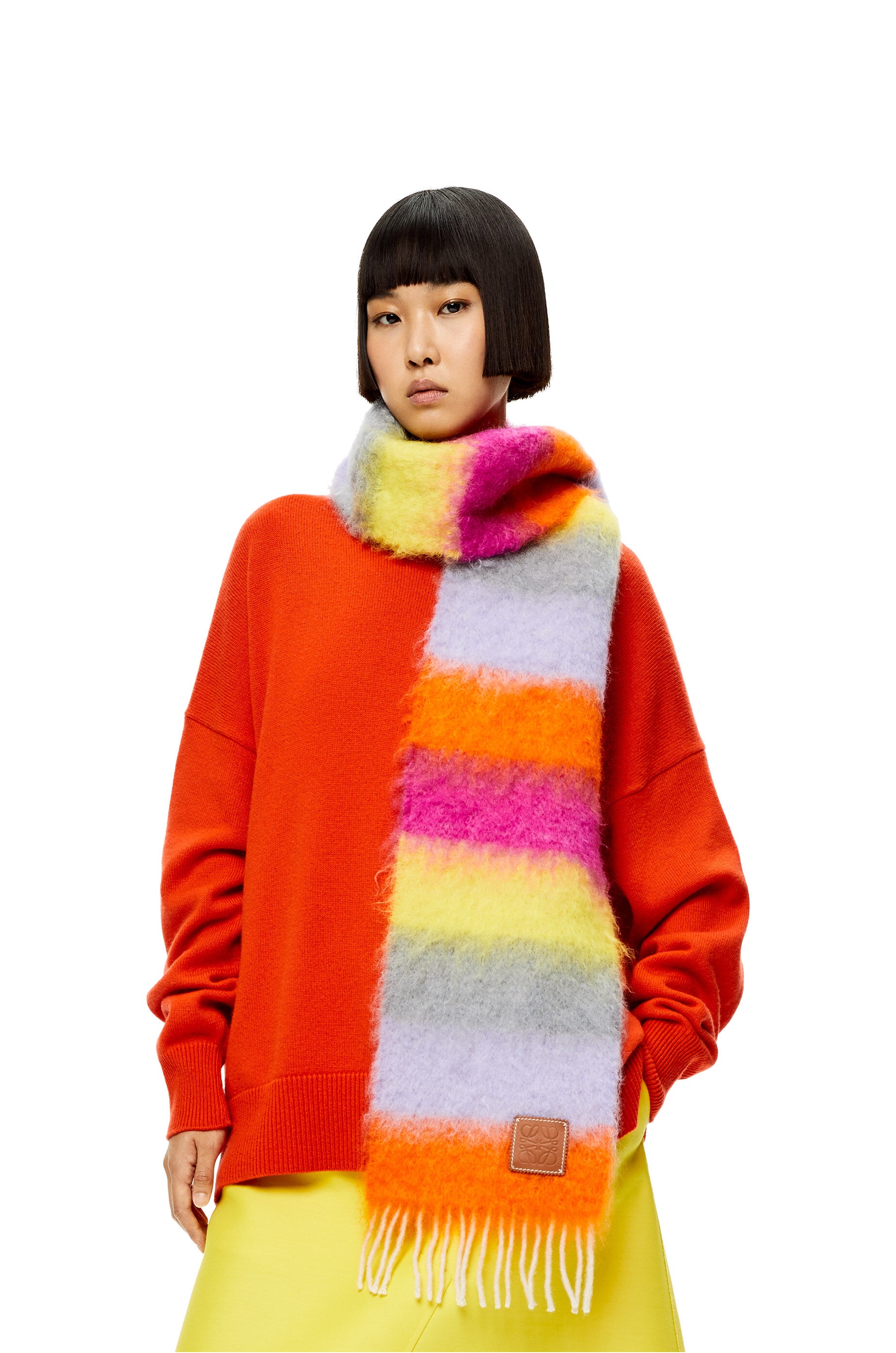 Striped scarf in mohair - 2