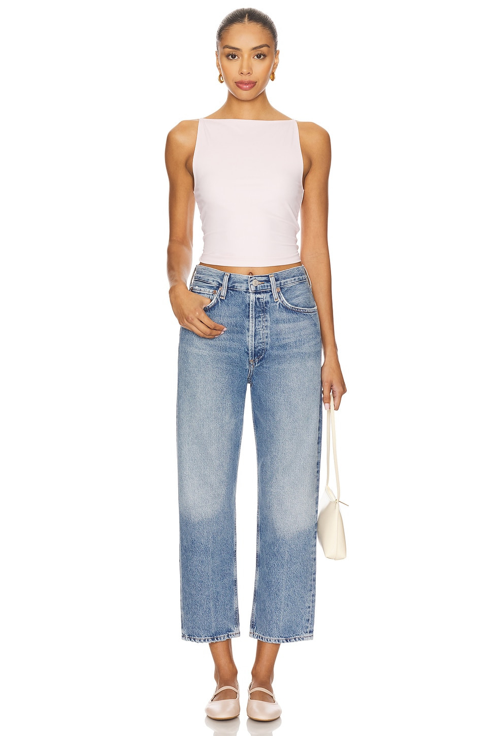 90s Mid Rise Loose Straight Crop - 5