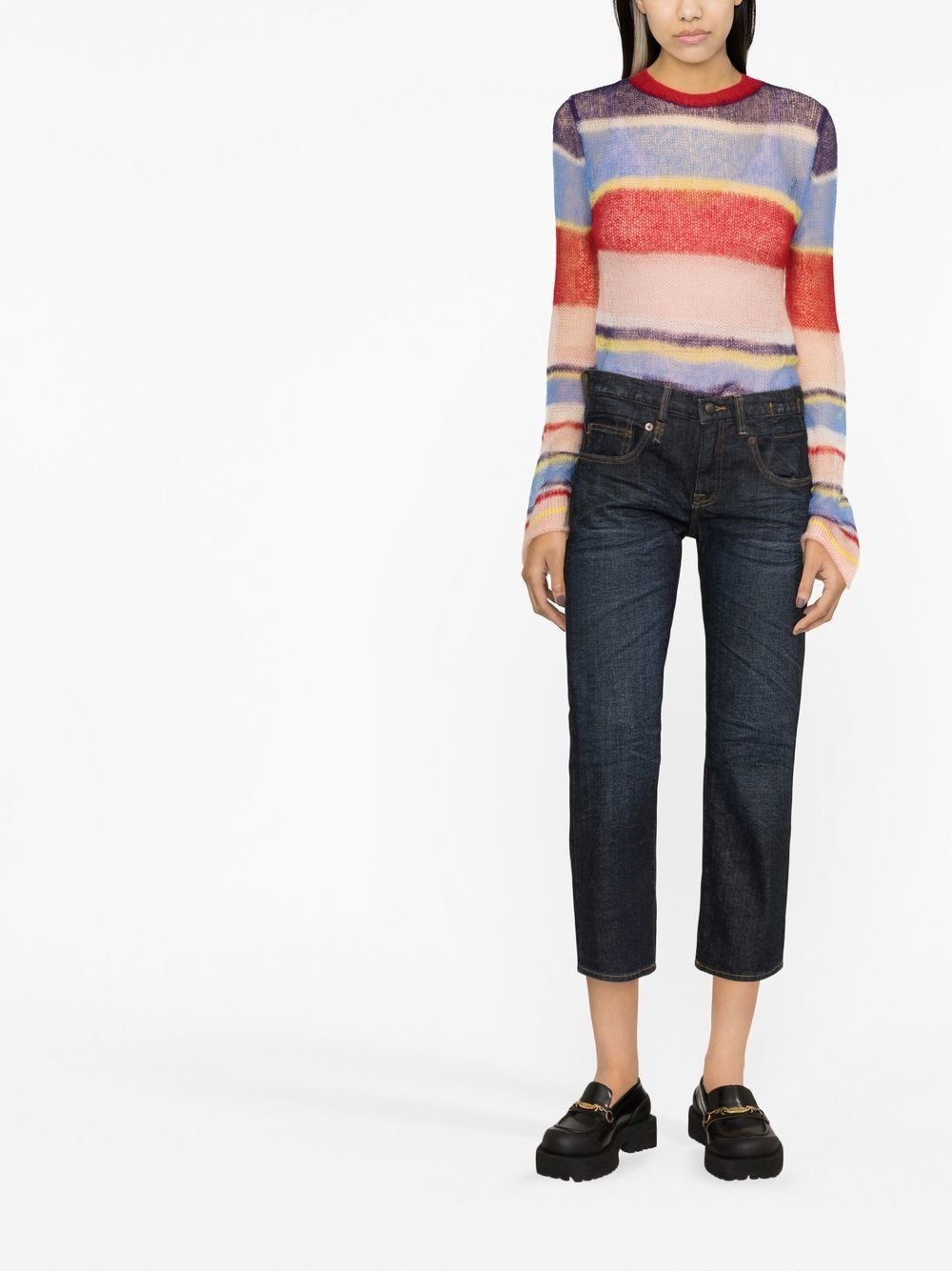 cropped-leg denim jeans - 2