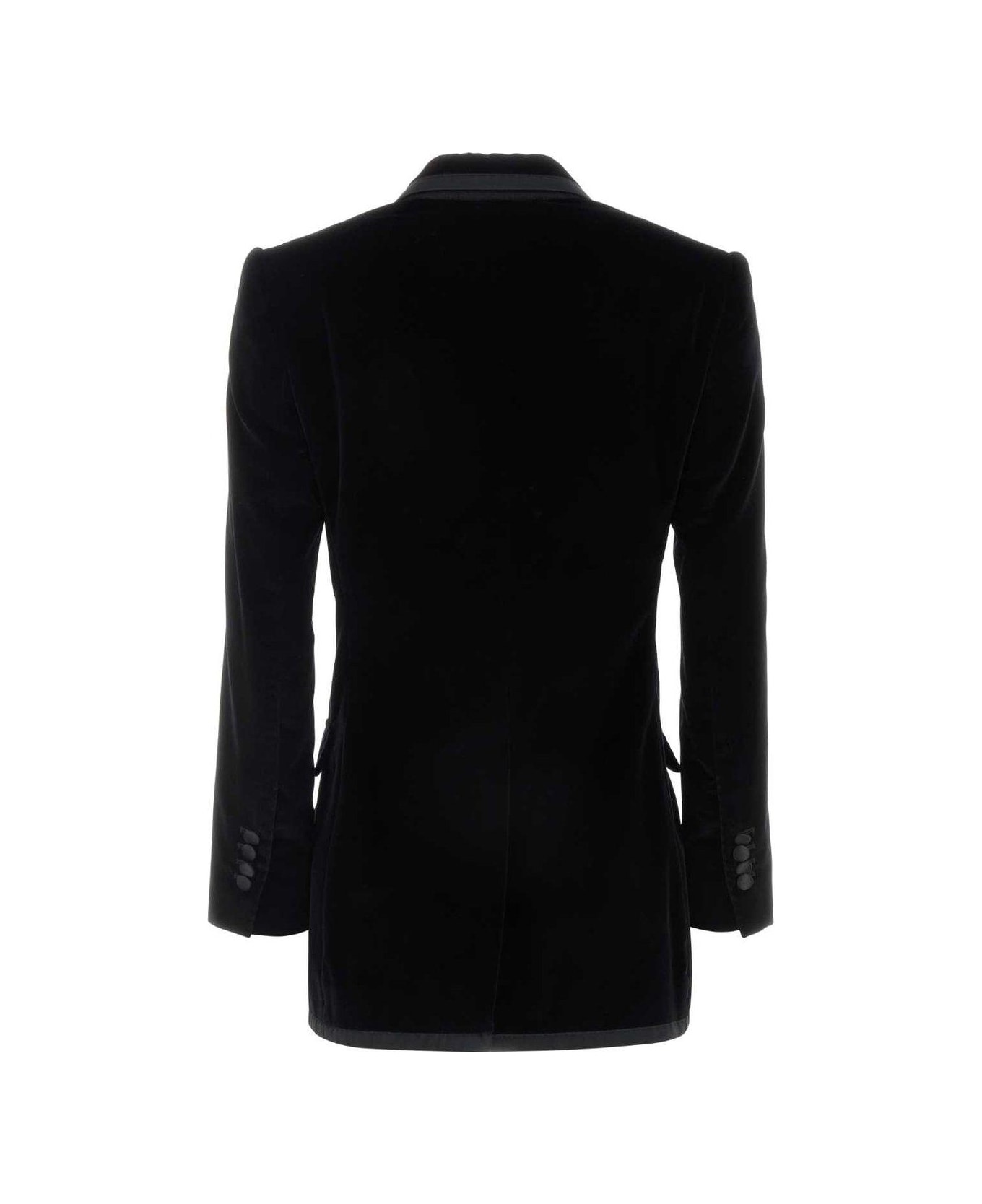 Double Breasted Velvet Blazer - 2